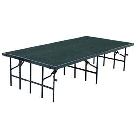 National Public Seating S3616C-02 Portable Stage with Carpet - 96"L x 36"W x 16"H - Grey image.