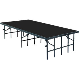 NPS® Portable Fixed Height Stage Polydeck Floor 96"L x 36"W x 16"H Black 