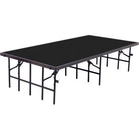 NPS® Portable Fixed Height Stage Polydeck Floor 96"L x 36"W x 32"H Black 