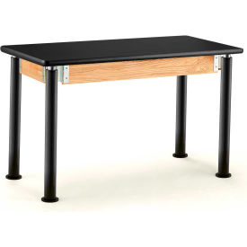 National Public Seating SLT4-2448H NPS® Signature Science Lab Table, Black, 24 X 48, HPL Top image.