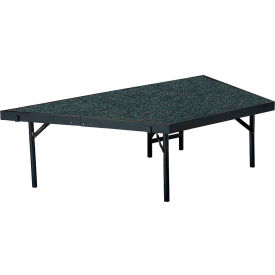 National Public Seating SP3616C-10 Stage Pie Unit with Carpet for 36"W x 16"H Stage Units - Black image.