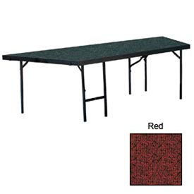 National Public Seating SP3624C-40 Stage Pie Unit with Carpet for 36"W x 24"H Stage Units - Red image.