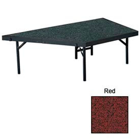 National Public Seating SP4816C-40 Stage Pie Unit with Carpet for 48"W x 16"H Stage Units - Red image.