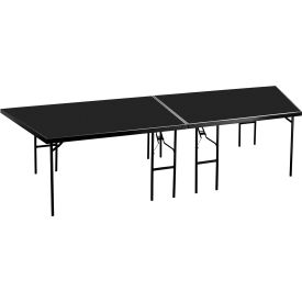 NPS® Stage Pie Compatible with 4 x 8 Stage Polydeck Floor 45"L x 147"W x 32"H Black 