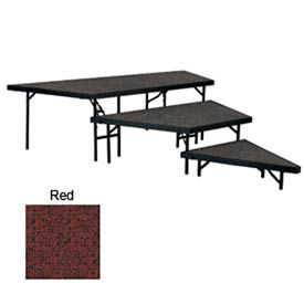 Stage Pie Set with Carpet for 36"W Stage Units - 8"H, 16"H & 24"H - Red view 2