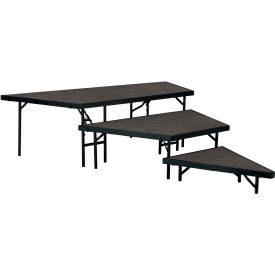Stage Pie Set with Carpet for 48"W Stage Units - 8"H, 16"H & 24"H - Black view 2