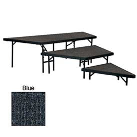 Stage Pie Set with Carpet for 48"W Stage Units - 8"H, 16"H & 24"H - Blue view 2