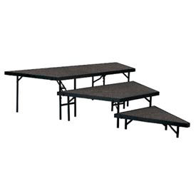 Stage Pie Set with Carpet for 48"W Stage Units - 8"H, 16"H & 24"H - Grey view 2