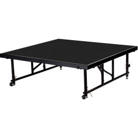 NPS® Transfix Adjustable Height Stage Polydeck Floor 48"L x 48"W x 24" - 32"H Black 