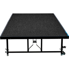 NPS® Transfix Adjustable Height Stage Carpet 96"L x 48"W x 16" - 24"H Black 