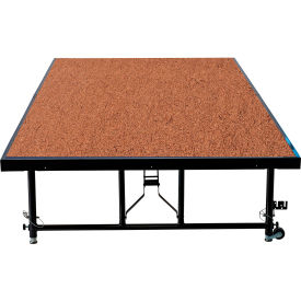 NPS® Transfix Adjustable Height Stage Hardboard 96"L x 48"W x 16" - 24"H Brown 