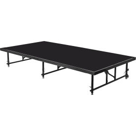 NPS® Transfix Adjustable Height Stage Polydeck Floor 96"L x 48"W x 16" - 24"H Black 