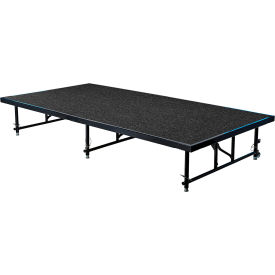NPS® Transfix Adjustable Height Stage Carpet 96"L x 48"W x 24" - 32"H Black 