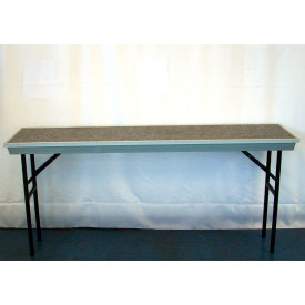 National Public Seating TPA 4th Level Add-On for Straight TransPort Riser - Gray Carpet with Black Aluminum Frame image.