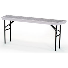 National Public Seating TPRA 4th Level Add-On for Tapered TransPort Riser - Gray Carpet with Black Aluminum Frame image.