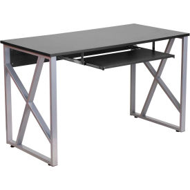 Flash Furniture Black Computer Desk with Pull-Out Keyboard Tray and Cross-Brace Frame Flash Furniture Black Computer Desk with Pull-Out Keyboard Tray and Cross-Brace Frame