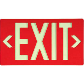 National Marker Company 7050B NMC 7050B Glo-Brite Exit Sign, Red Single Face With Bracket image.