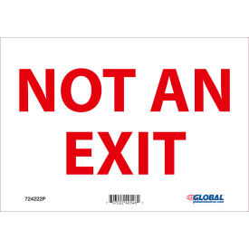 Global Industrial Not An Exit, 10''W x 7''H, Pressure Sensitive Vinyl