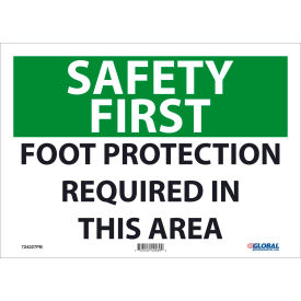Global Industrial Safety First Foot Protection Required 10x14, Pressure Sensitive Vinyl