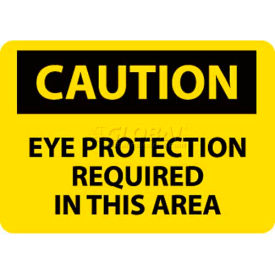 NMC C26P OSHA Sign, Caution Eye Protection Required In This Area, 7