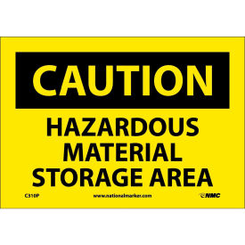 National Marker Company C310P NMC C310P OSHA Sign, Caution Hazardous Material Storage Area, 7" X 10", Yellow/Black image.