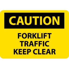 National Marker Company C356RB NMC C356RB OSHA Sign, Caution Forklift Traffic Keep Clear, 10" X 14", Yellow/Black image.