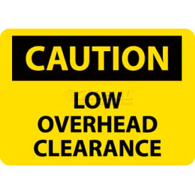 National Marker Company C359R NMC C359R OSHA Sign, Caution Low Overhead Clearance, 7" X 10", Yellow/Black image.