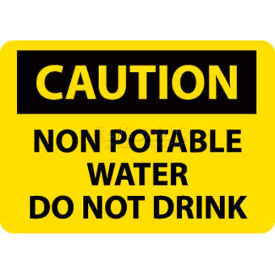 NMC C361PB OSHA Sign Caution Non-Potable Water Do Not Drink 10"" X 14"" Yellow/Black