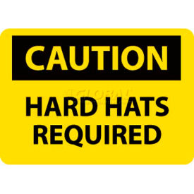 National Marker Company C391RB NMC C391RB OSHA Sign, Caution Hard Hats Required, 10" X 14", Yellow/Black image.
