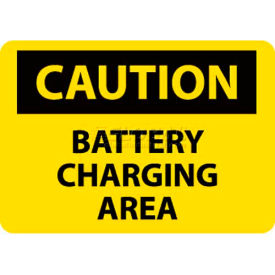 National Marker Company C97RB NMC C97RB OSHA Sign, Caution Battery Charging Area, 10" X 14", Yellow/Black image.