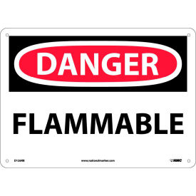 National Marker Company D126RB NMC D126RB OSHA Sign, Danger Flammable, 10" X 14", White/Red/Black image.