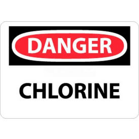 NMC D15RB OSHA Sign Danger Chlorine 10"" X 14"" White/Red/Black