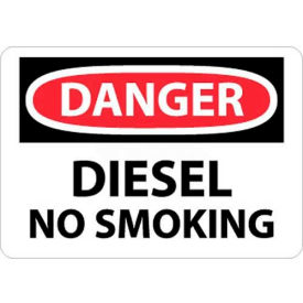NMC D18P OSHA Sign Danger Diesel No Smoking 7"" X 10"" White/Red/Black