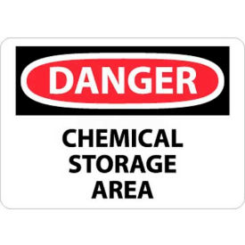 NMC D239RB OSHA Sign Danger Chemical Storage Area 10"" X 14"" White/Red/Black