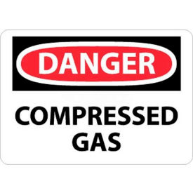 NMC D245RB OSHA Sign Danger Compressed Gas 10"" X 14"" White/Red/Black