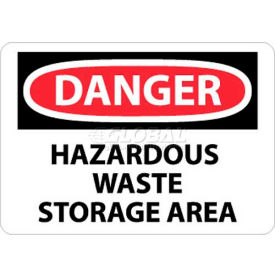 NMC D285P OSHA Sign Danger Hazardous Waste Storage Area 7"" X 10"" White/Red/Black