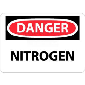 NMC D342RB OSHA Sign Danger Nitrogen 10"" X 14"" White/Red/Black