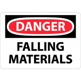 NMC D37RB OSHA Sign Danger Falling Materials 10"" X 14"" White/Red/Black