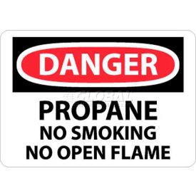 NMC D397RB OSHA Sign Danger Propane No Smoking No Open Flame 10"" X 14"" White/Red/Black