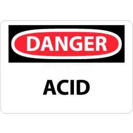 NMC D5RB OSHA Sign Danger Acid 10"" X 14"" White/Red/Black