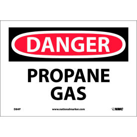 National Marker Company D84P NMC D84P OSHA Sign, Danger Propane Gas, 7" X 10", White/Red/Black image.