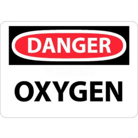 National Marker Company D98AB NMC D98AB OSHA Sign, Danger Oxygen, 10" X 14", White/Red/Black image.