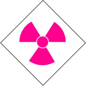 NMC DCL156 NFPA Label Symbol Radiation 7-1/2"" X 7-1/2"" White/Pink 5/Pk
