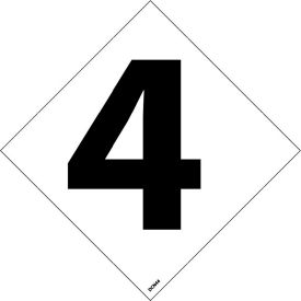 National Marker Company DCN44 NMC DCN44 NFPA Label Number, 4, 5" X 5", White/Black, 5/Pk image.