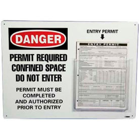 National Marker Company EPH NMC EPH Entry Permit Holder, Permit Required Confined Space, 16" X 22", White/Red/Black image.