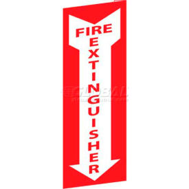 National Marker Company FX126FR NMC FX126FR Fire Sign, Fire Extinguisher - Double Sided, 12" X 4", White/Red image.