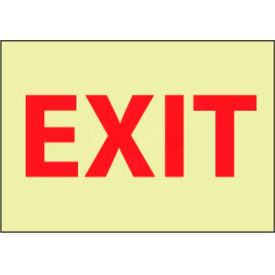 National Marker Company GL12RB NMC GL12RB Fire Sign, Exit, 10" X 14", White/Red image.