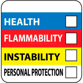National Marker Company HM27 NMC HM27 RTK Labels-Write On Color Bar, 4" X 4", Red/Yellow/White/Blue, PSP image.