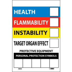 National Marker Company HM36 NMC HM36 RTK Labels-Write On Color Bar / 6" X 4" / Red / Yellow / White / Blue / PSV image.