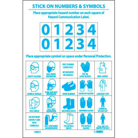 National Marker Company HM41 Nmc Hm41 Rtk Labels-Personal Protection Numbers & Symbols, X , White/Blue, Psv image.